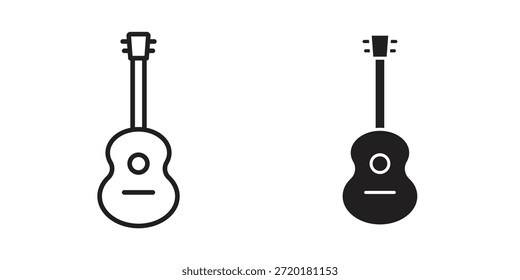 Ícone de guitarra em design de linha. Vetor de ícone simples