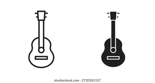 Ícone de guitarra em design de linha. Vetor de ícone simples