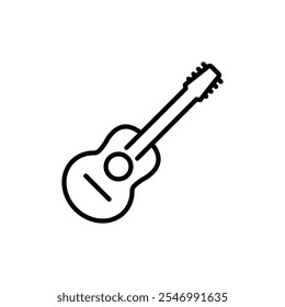 Guitar icon linear logo isolated