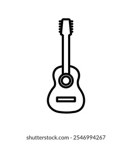 Guitar icon linear logo isolated