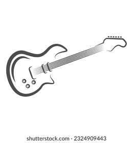 Guitar icon logo design illustration 