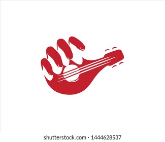 guitar icon logo design vector