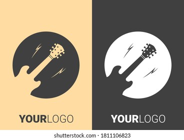 Guitar icon logo design vector template