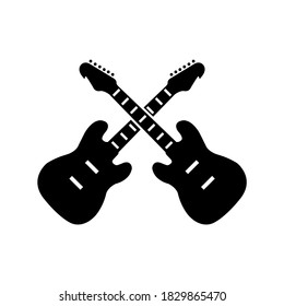 Guitar icon, logo isolated on white background