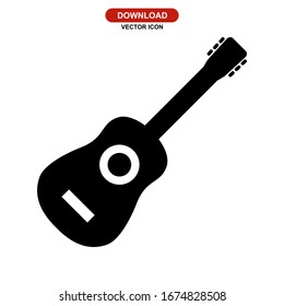 guitar icon or logo isolated sign symbol vector illustration - high quality black style vector icons
