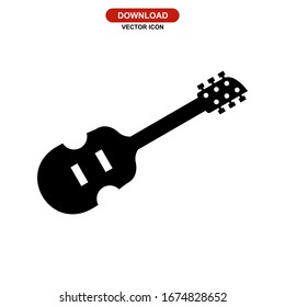 guitar icon or logo isolated sign symbol vector illustration - high quality black style vector icons

