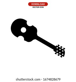 guitar icon or logo isolated sign symbol vector illustration - high quality black style vector icons
