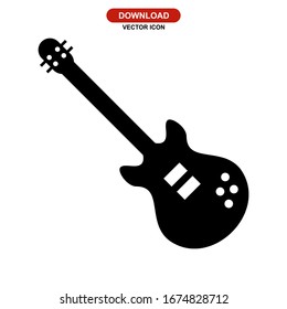 guitar icon or logo isolated sign symbol vector illustration - high quality black style vector icons
