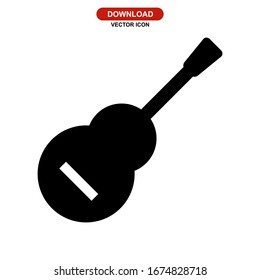 guitar icon or logo isolated sign symbol vector illustration - high quality black style vector icons
