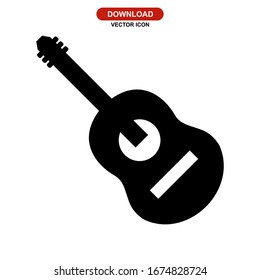 guitar icon or logo isolated sign symbol vector illustration - high quality black style vector icons
