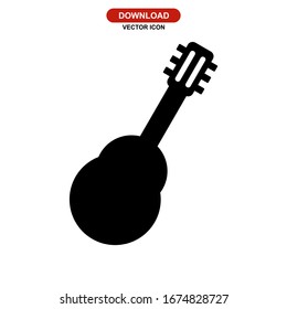 guitar icon or logo isolated sign symbol vector illustration - high quality black style vector icons
