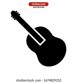 guitar icon or logo isolated sign symbol vector illustration - high quality black style vector icons
