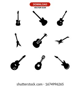 guitar icon or logo isolated sign symbol vector illustration - Collection of high quality black style vector icons
