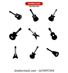 guitar icon or logo isolated sign symbol vector illustration - Collection of high quality black style vector icons
