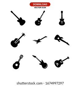 guitar icon or logo isolated sign symbol vector illustration - Collection of high quality black style vector icons
