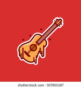 Guitar icon logo with red background