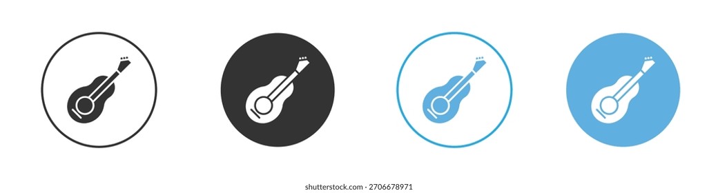 Ícone de guitarra Logotipo Modelo Conjunto de design