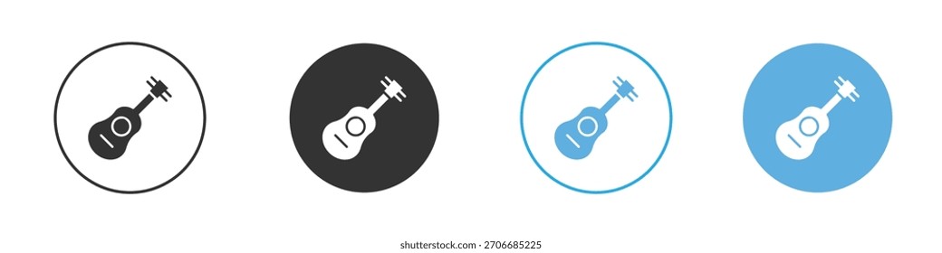 Conjunto de diseño de Plantilla de logotipo de icono de guitarra