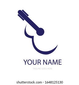 guitar icon logo vector design