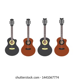 guitar icon logo vector illustration design template