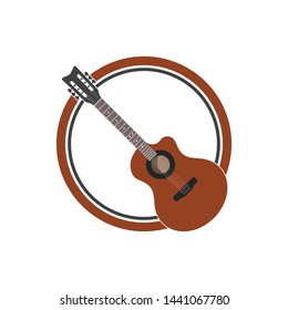 guitar icon logo vector illustration design template