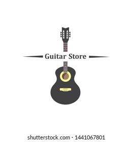 guitar icon logo vector illustration design template