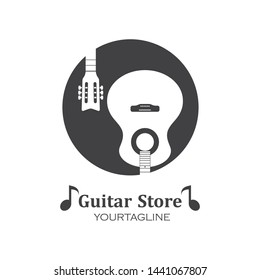 guitar icon logo vector illustration design template