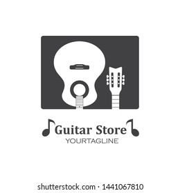 guitar icon logo vector illustration design template