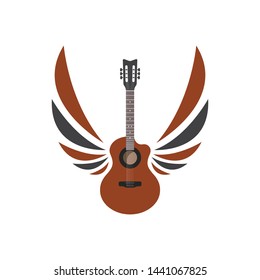 guitar icon logo vector illustration design template