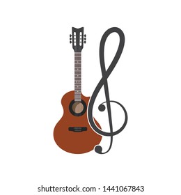 guitar icon logo vector illustration design template