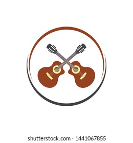 guitar icon logo vector illustration design template