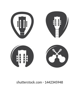 guitar icon logo vector illustration design template