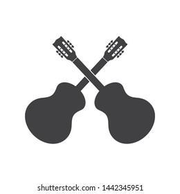 guitar icon logo vector illustration design template