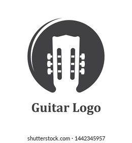 guitar icon logo vector illustration design template