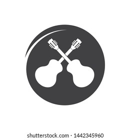 guitar icon logo vector illustration design template