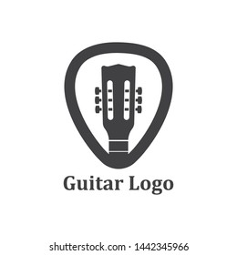 guitar icon logo vector illustration design template