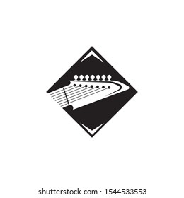 guitar icon logo vector illustration design template
