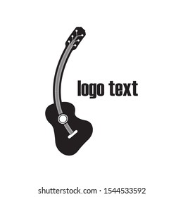 guitar icon logo vector illustration design template
