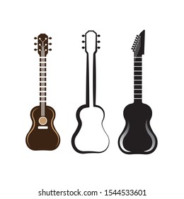 guitar icon logo vector illustration design template
