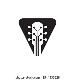 guitar icon logo vector illustration design template
