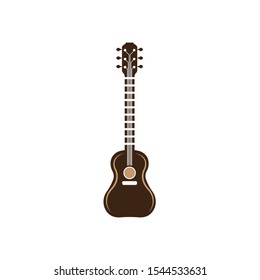 guitar icon logo vector illustration design template
