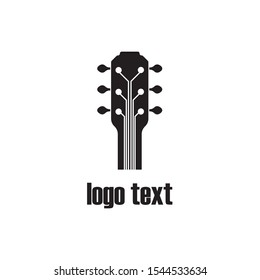 guitar icon logo vector illustration design template
