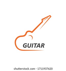 guitar icon logo vector illustration design template