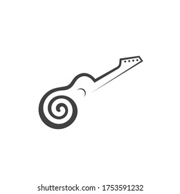 guitar icon logo vector illustration design template