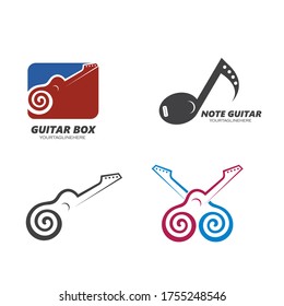 guitar icon logo vector illustration design template