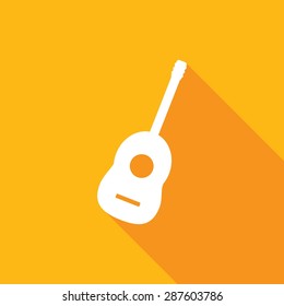 guitar icon with a long shadow