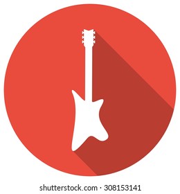guitar icon with a long shadow