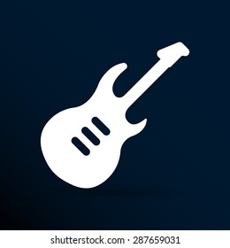 guitar icon with long shadow melody electric.