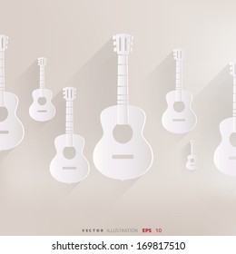Guitar icon. Music background