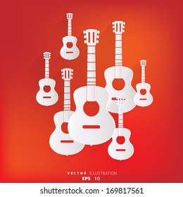 Guitar icon. Music background